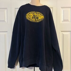 Eddie Bauer Dark Blue Sweatshirt with Yellow Emblem